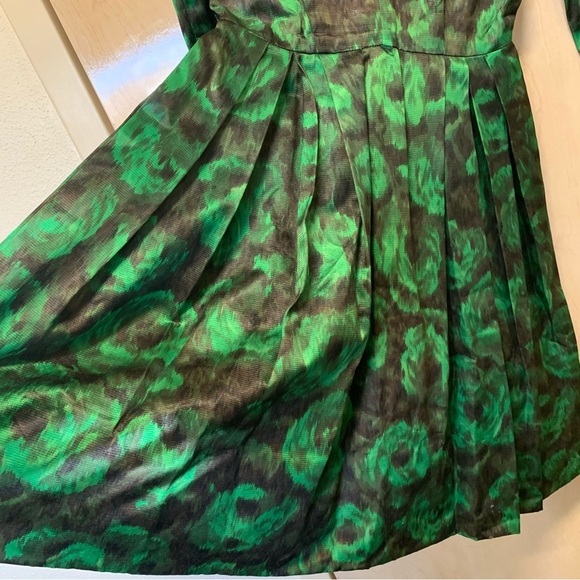 Nelly Don - vintage - Dress Women size 12 Black Green - Picture 3 of 10